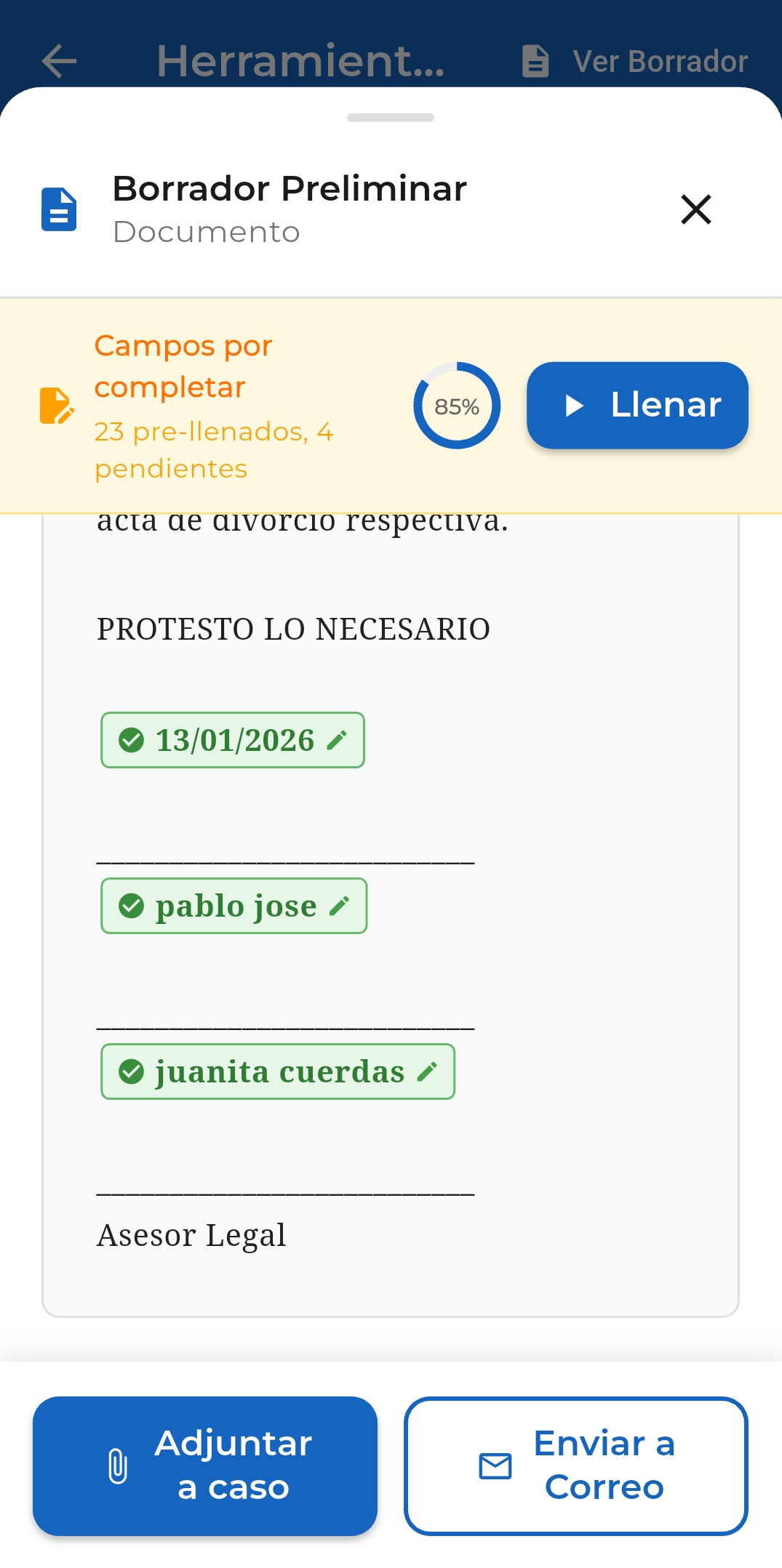 App Screenshot - Gestión